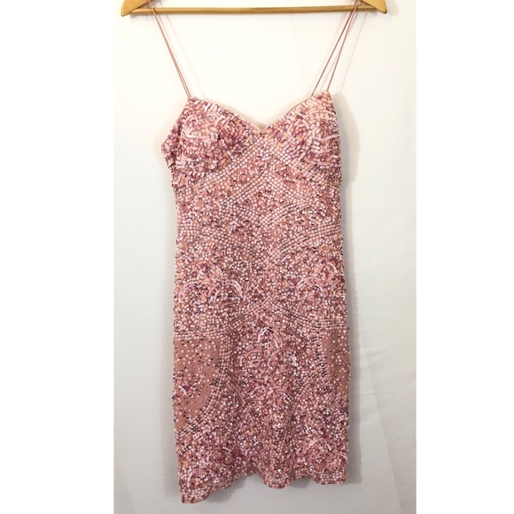 Aidan Mattox Dresses & Skirts - Aiden Mattox Pink Sequined Dress, Size 8, NWT
